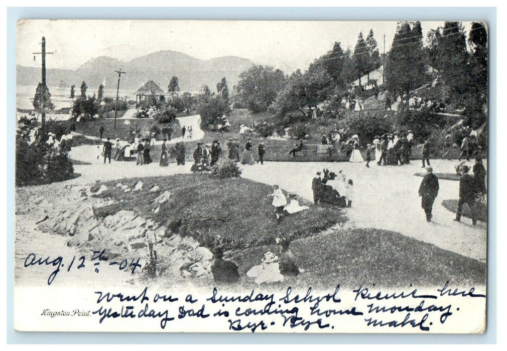 1904 Kingston Point Busy Day Kington New York NY Posted Antique Postcard