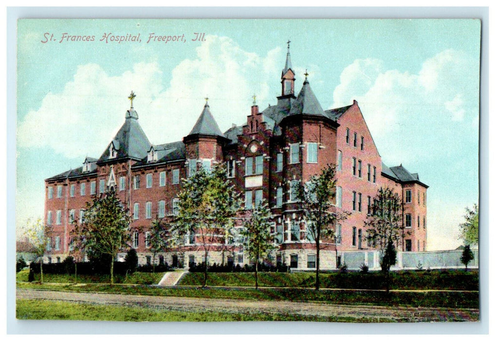 c1910s St. Frances Hospital Freeport, Illinois IL Unposted Postcard