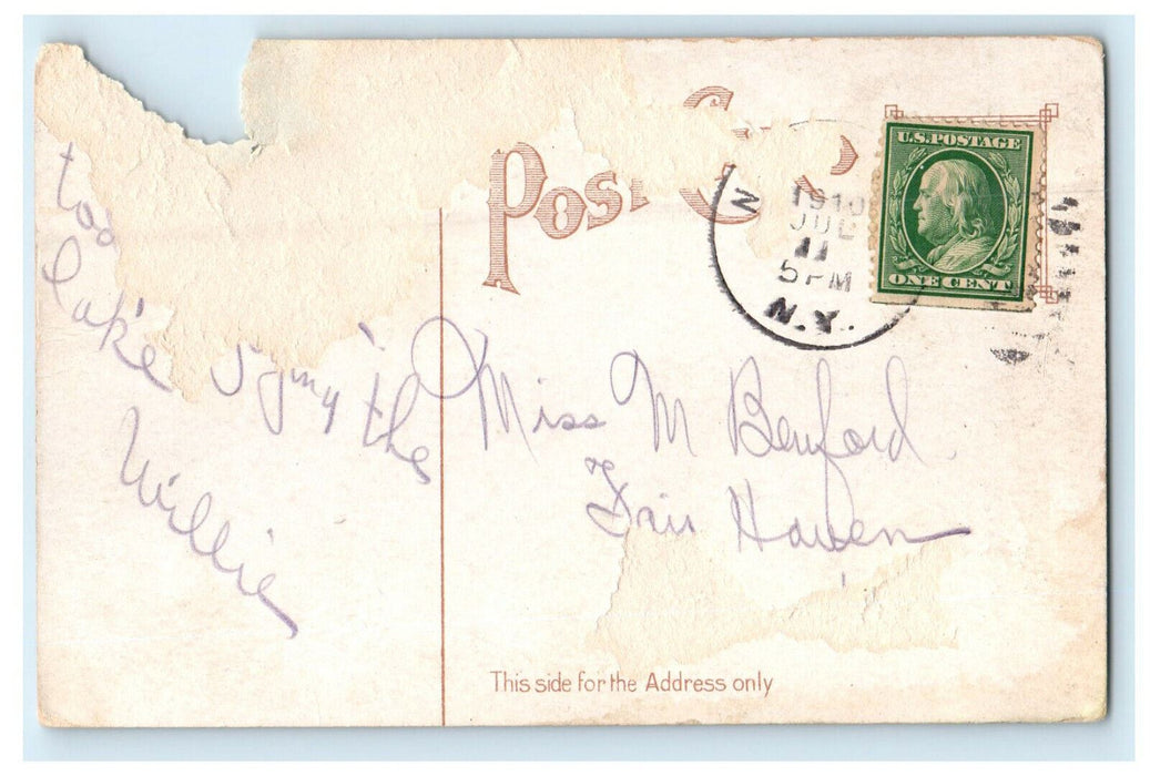 c1910s Shoot the Shoots, Electric Park, A&H Railway Albany New York NY Postcard