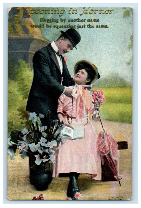 1908 Spooning in Horner West Virginia WV Federal WV Posted Antique Postcard