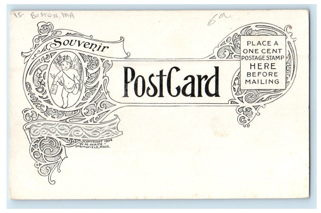 1905 Scene of Horse Carriage, North Station Boston MA Antique Postcard