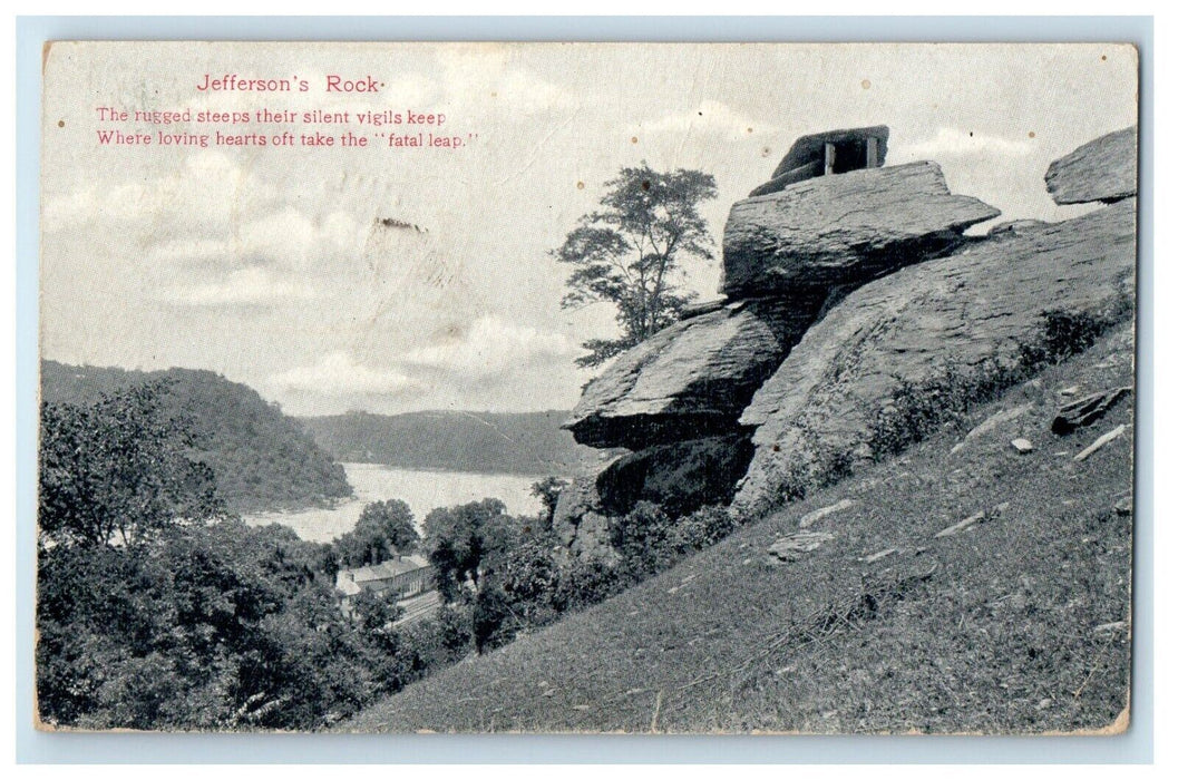 1909 View Of Jefferson's Rock Rugged Steeps Fatal Leap Harpers Ferry WV Postcard