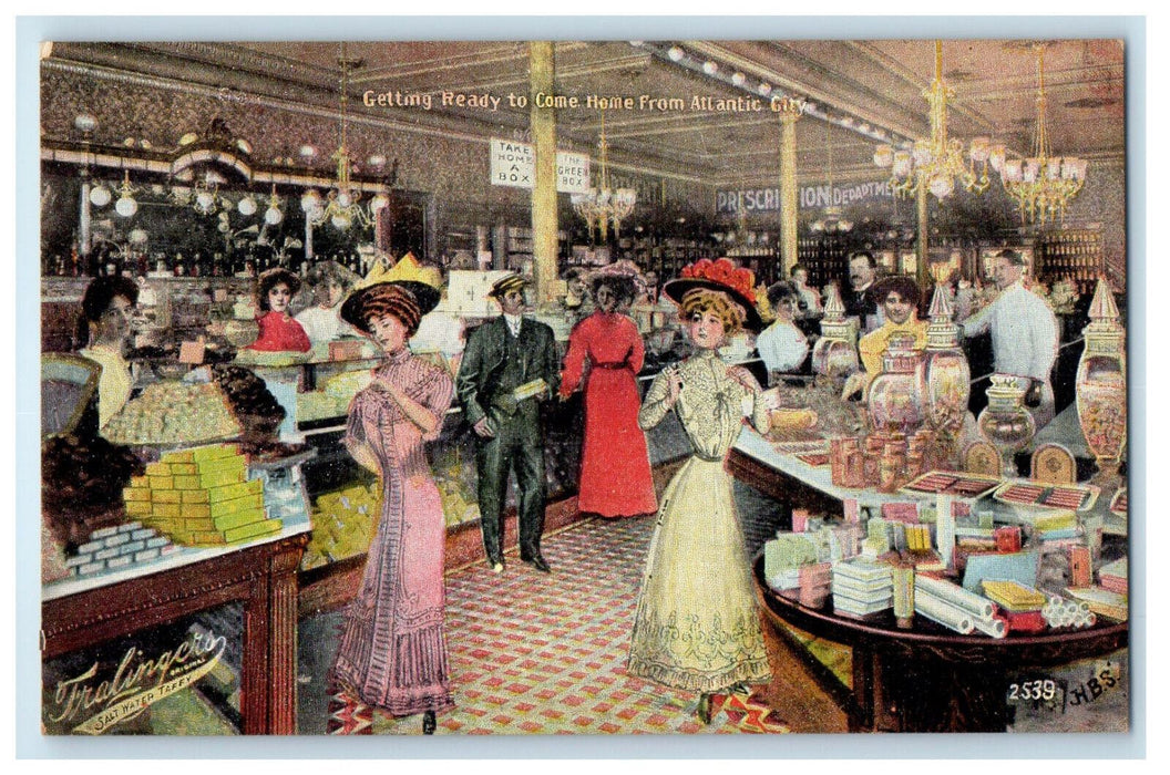 c1910s Fralinger's Original Salty Water Taffy Advertising New Jersey NJ Postcard