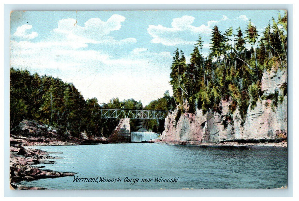1906 South Royalton VT Winooski Gorge Near Winooski Vermont VT Postcard