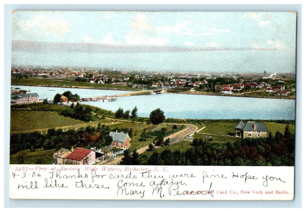 1911 Gates NY View at Eastern Wide Waters Rochester New York NY Postcard
