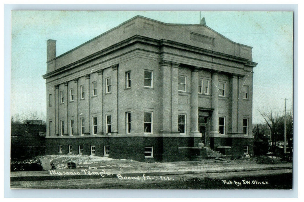 c1910s Masonic Temple Boone Iowa IA Antique Unposted Photoette Postcard