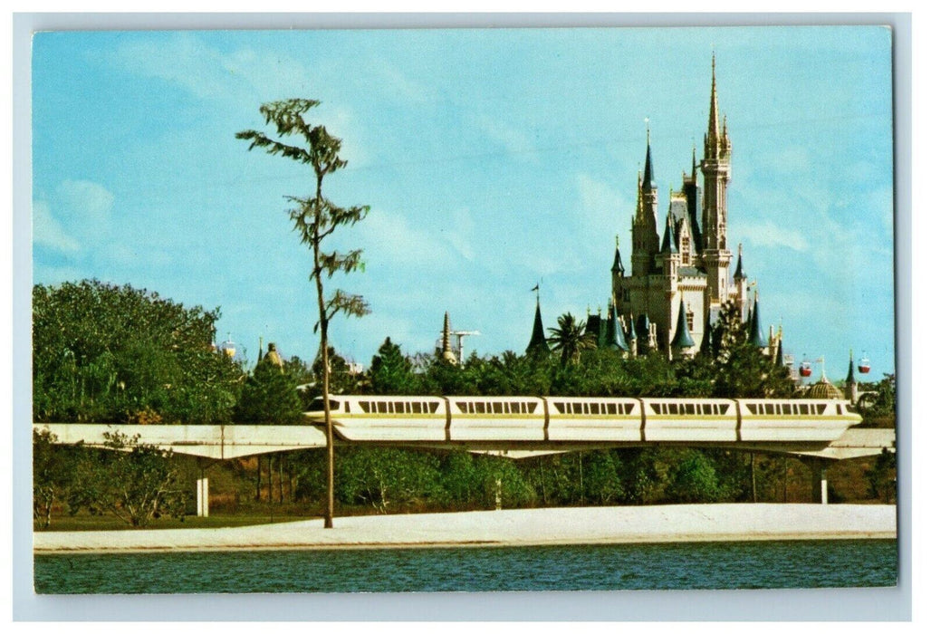 Monorail To The Magic Kingdom Cinderella Castle Walt Disney World Postcard