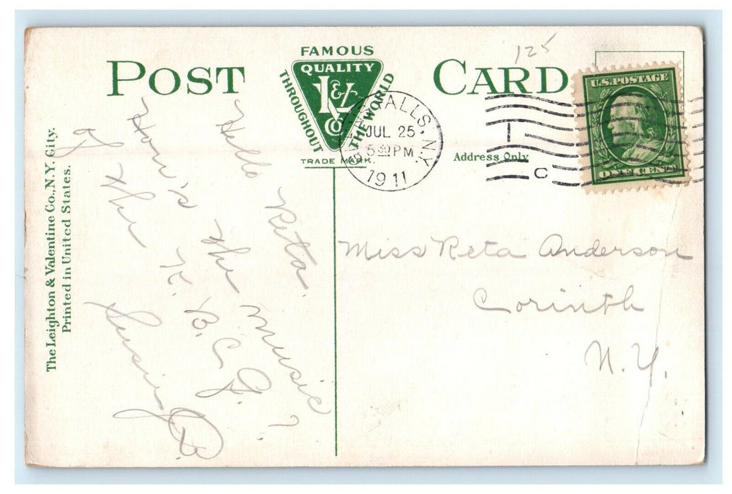 1911 St. Mary's Catholic Church And Rectory Glens Falls New York NY Postcard