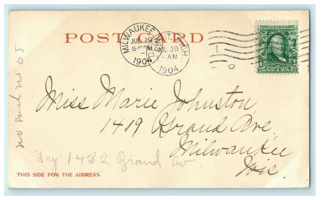 1904 Log Cabin Palmer Park Detroit Michigan MI Posted Antique Postcard