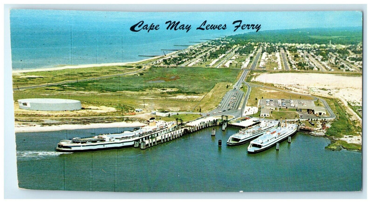 Aerial View Of Cape May Lewis Ferry New Jersey And Delaware Gateway Postcard