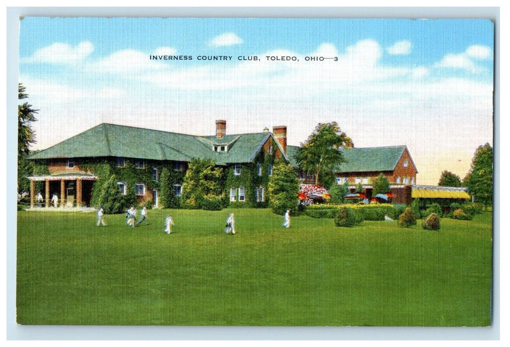 c1940's Inverness Country Club Toledo Ohio OH Unposted Vintage Postcard