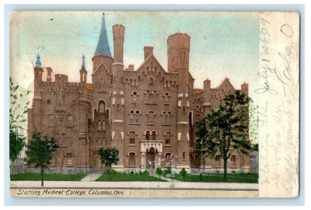 1909 Starling Medical College Columbus Ohio OH Posted Antique Postcard