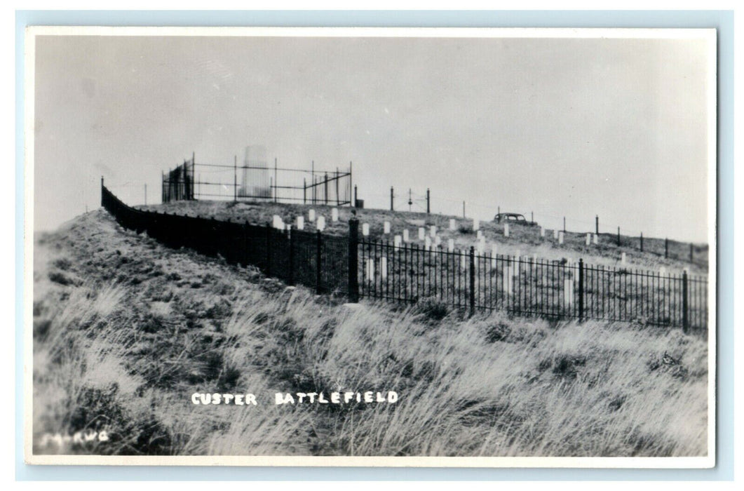 c1930's Custer Battlefield Montana MT Vintage RPPC Photo Postcard