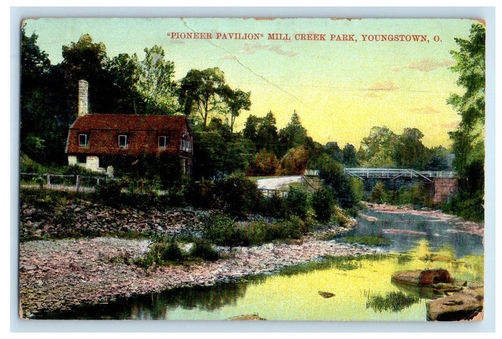 1908 Pioneer Pavilion Mill Creek Park, Youngstown Ohio OH Posted Postcard