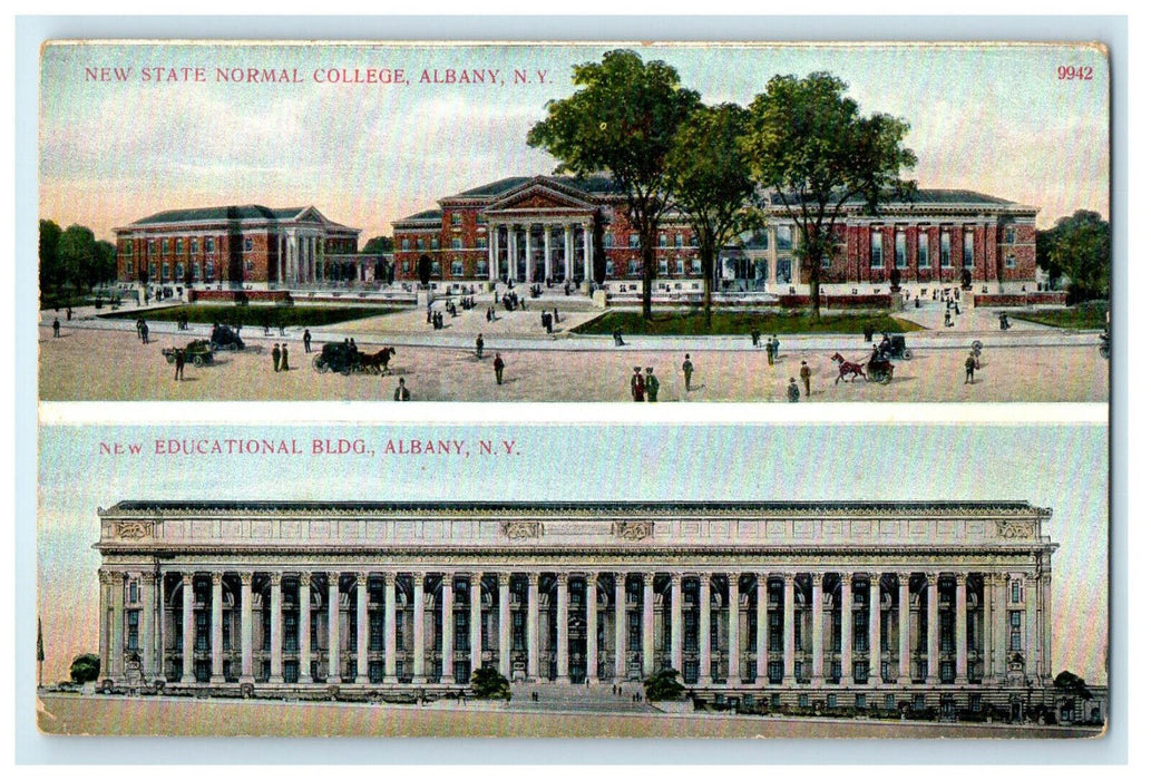 c1910s New Educational Bldg. and State Normal College, Albany NY Postcard