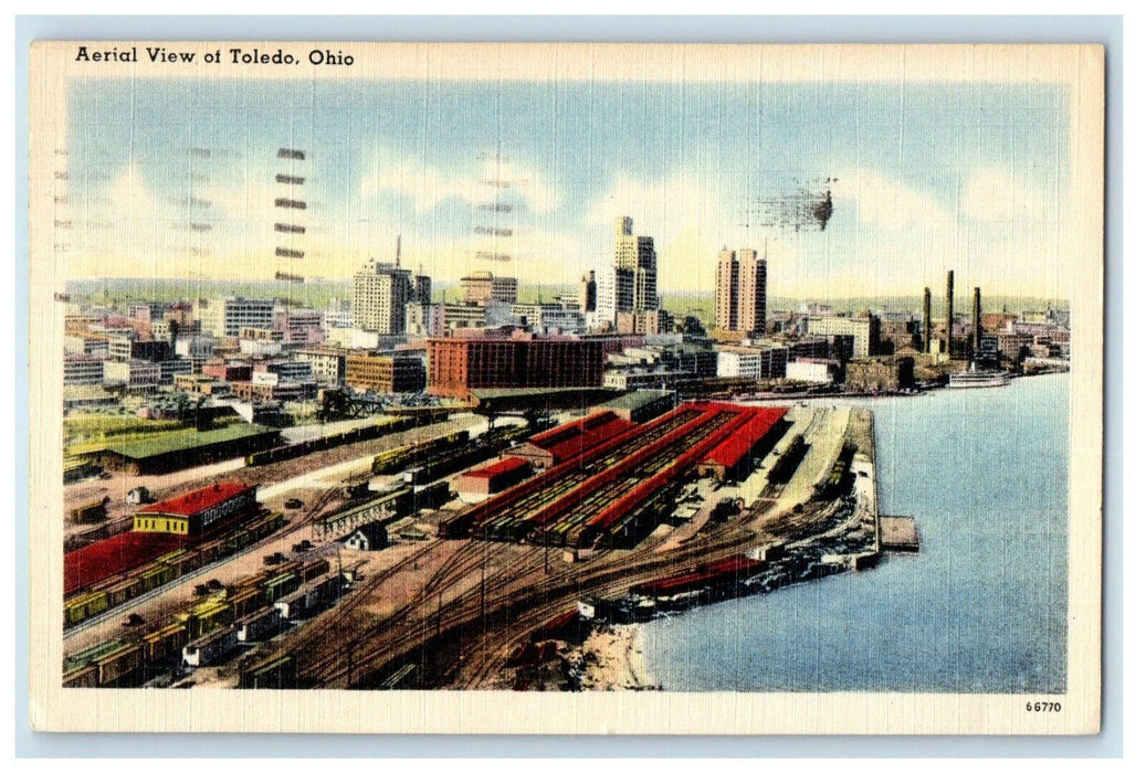 1952 Aerial View Of Toledo Ohio OH Posted Antique Postcard