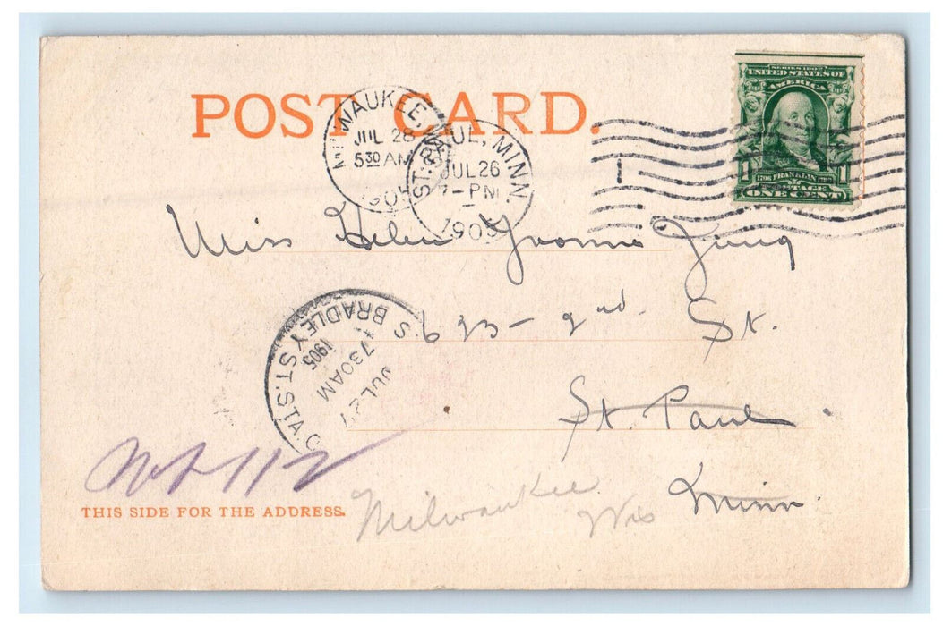 1905 Tropical Lily Pond Como Park St. Paul Minnesota MN Posted Postcard
