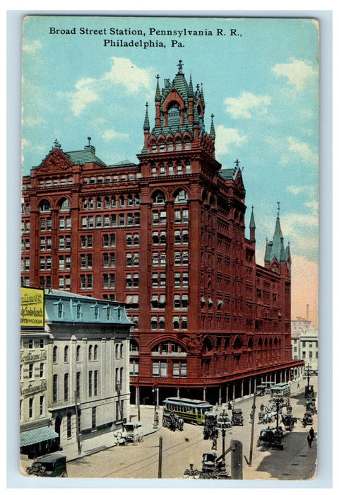 c1910 Broad Street Station Pennsylvania Railroad Philadelphia PA Postcard