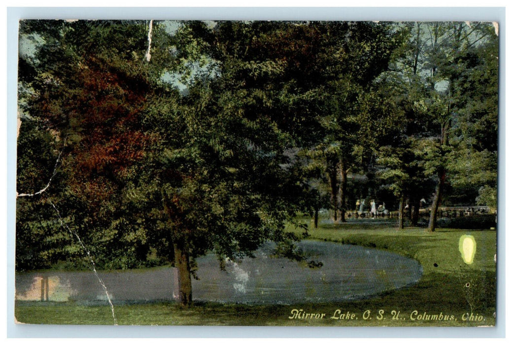 1910 Mirror Lake O.S.U. Columbus Ohio OH Antique Posted Postcard