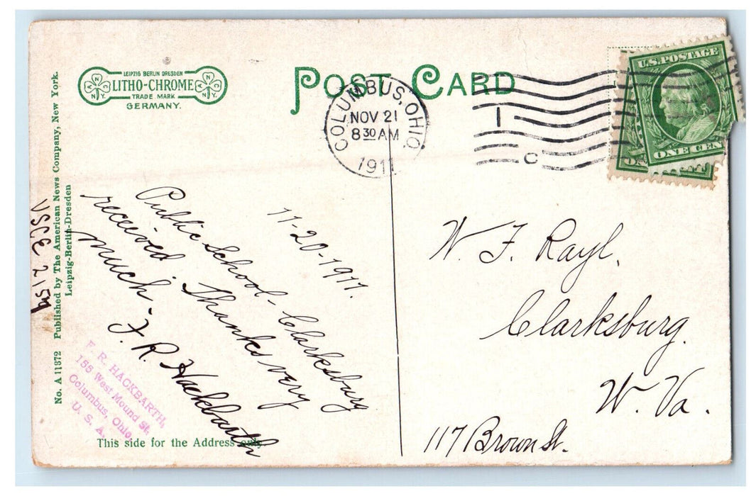 1911 Ohio House of Representatives, Columbus Ohio OH Posted Antique Postcard