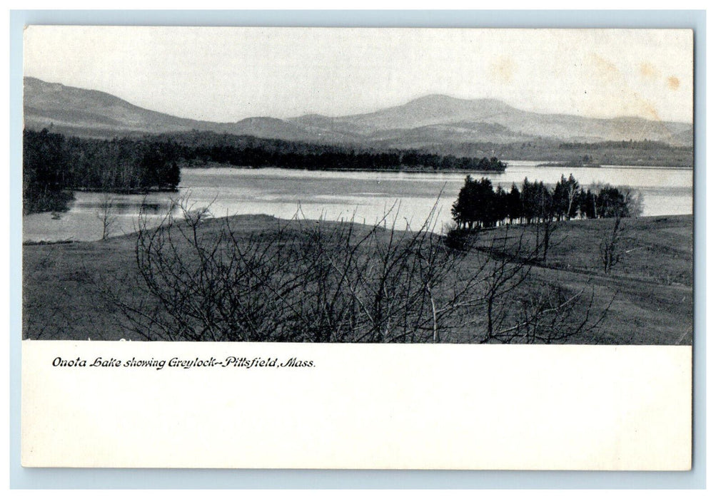 c1905 Onota Lake showing Greylock Pittsfield Massachusetts MA Antique Postcard