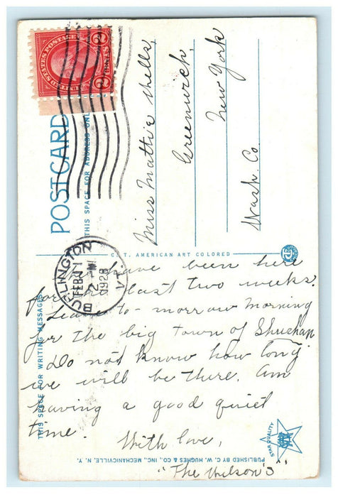 1928 New Sherwood Hotel, Burlington Vermont VT Posted Vintage Postcard