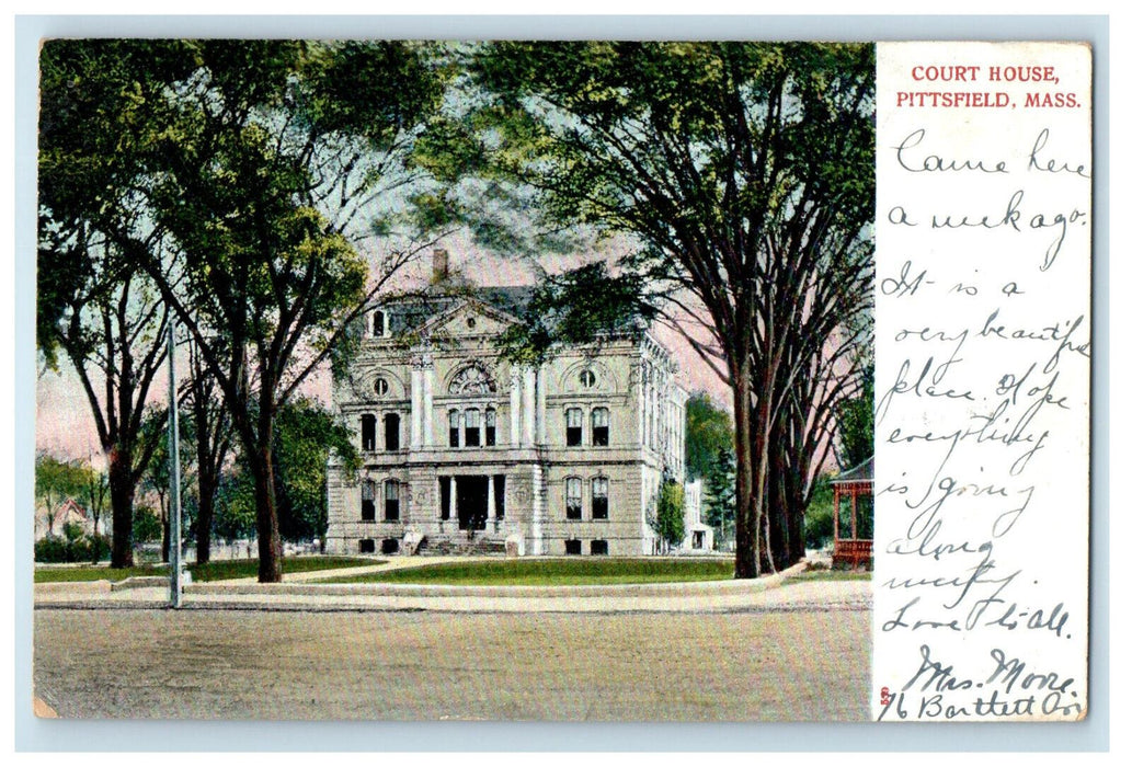 1909 Court House, Pittsfield Massachusetts MA Posted Antique Postcard