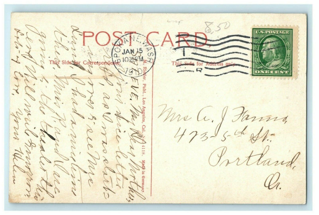 1910 Side View Spokane Electric Terminal Main Lincoln St. Washington WA Postcard