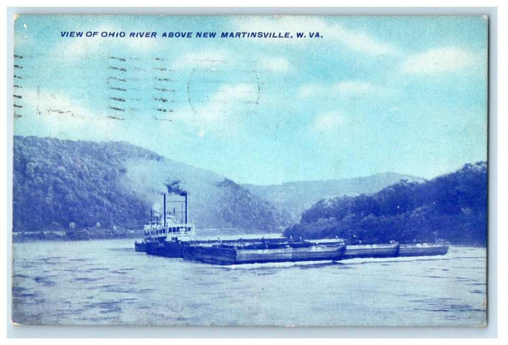 1910 View Of Ohio River Above New Martinsville West Virginia WV Postcard