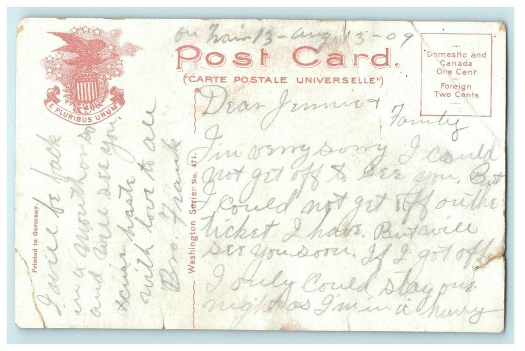 1909 Pioneer Place Totem Pole Seattle Washington WA Posted Antique Postcard