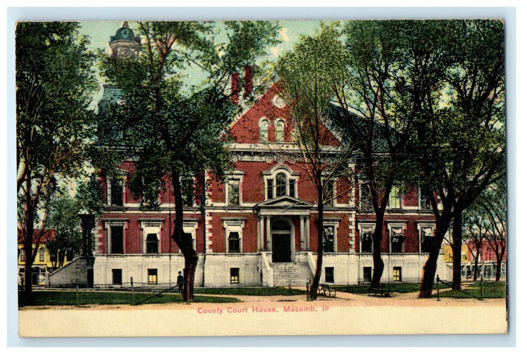 c1910s County Court House, Macomb Illinois IL Unposted Postcard