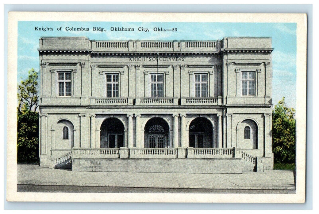 Knights Of Columbus Building Oklahoma City Oklahoma OK Unposted Vintage Postcard