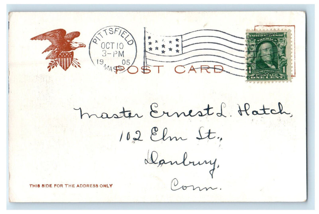 1905 Pontoosic Lake, Pittsfield Massachusetts MA Posted Antique Postcard