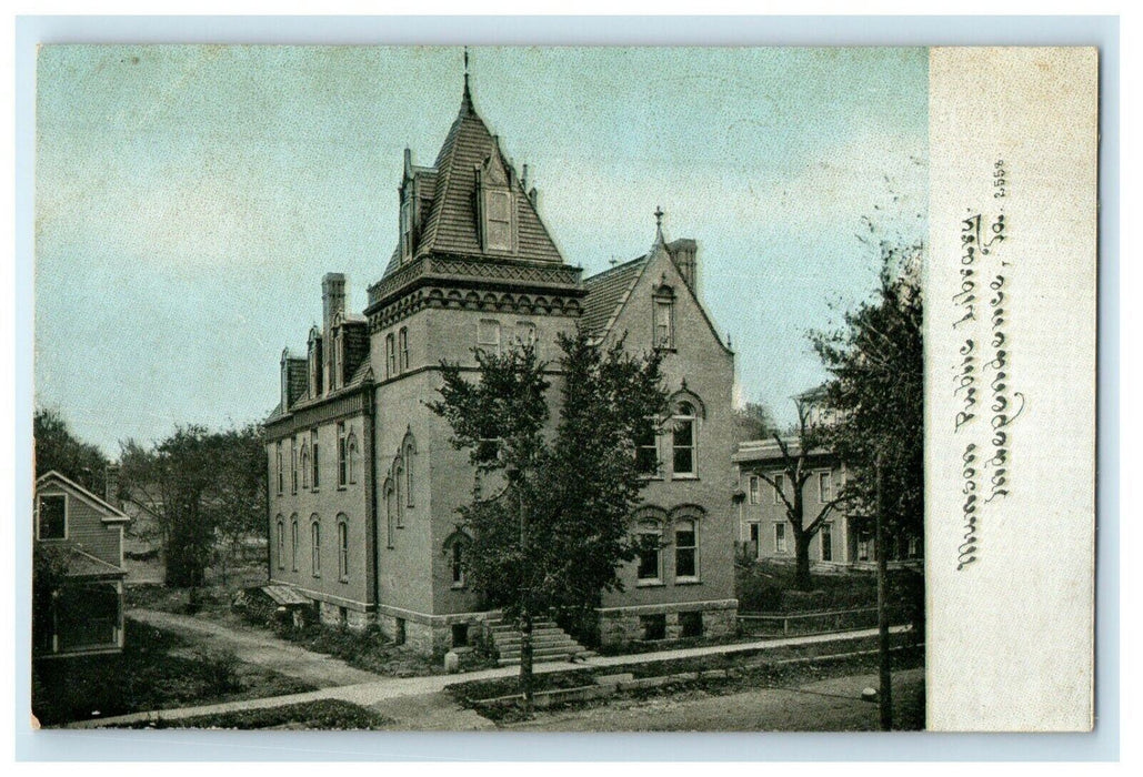 Independence Iowa IA, Manson Public Library Building Unposted Antique Postcard