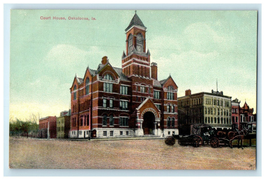 c1910s Court House, Oskalocsa, Iowa IA Unposted Antique Postcard