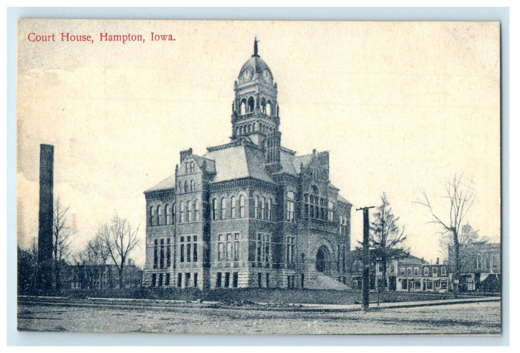 c1910s Court House Hampton Iowa IA Antique Unposted Postcard