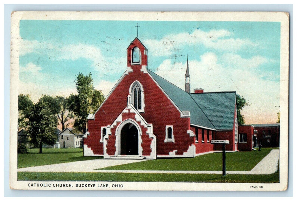 1931 View Of Catholic Church Buckeye Lake Ohio OH Posted Vintage Postcard
