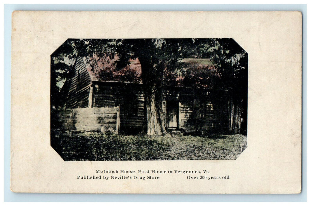 c1910s Mcintosh House, First House in Vergennes Vermont VT Unposted Postcard