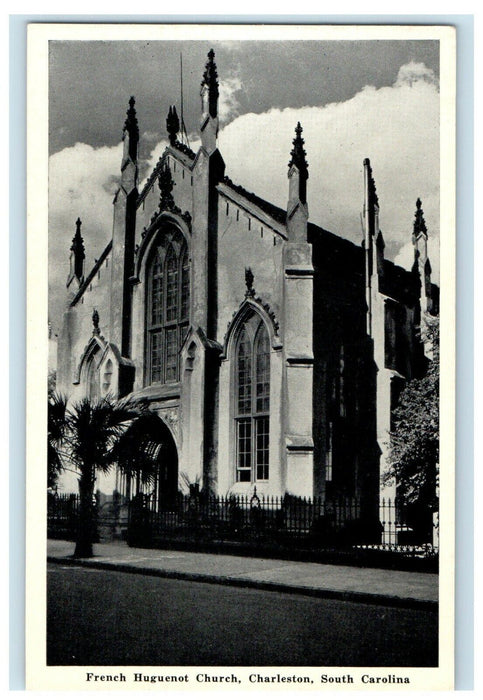 c1940's French Huguenot Church Charleston South Carolina SC Vintage Postcard