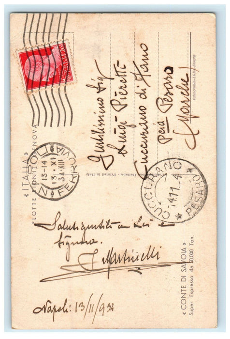 c1910s Conte Di Savoia Super Espresso Da 50000 Ton Italy Foreign Postcard