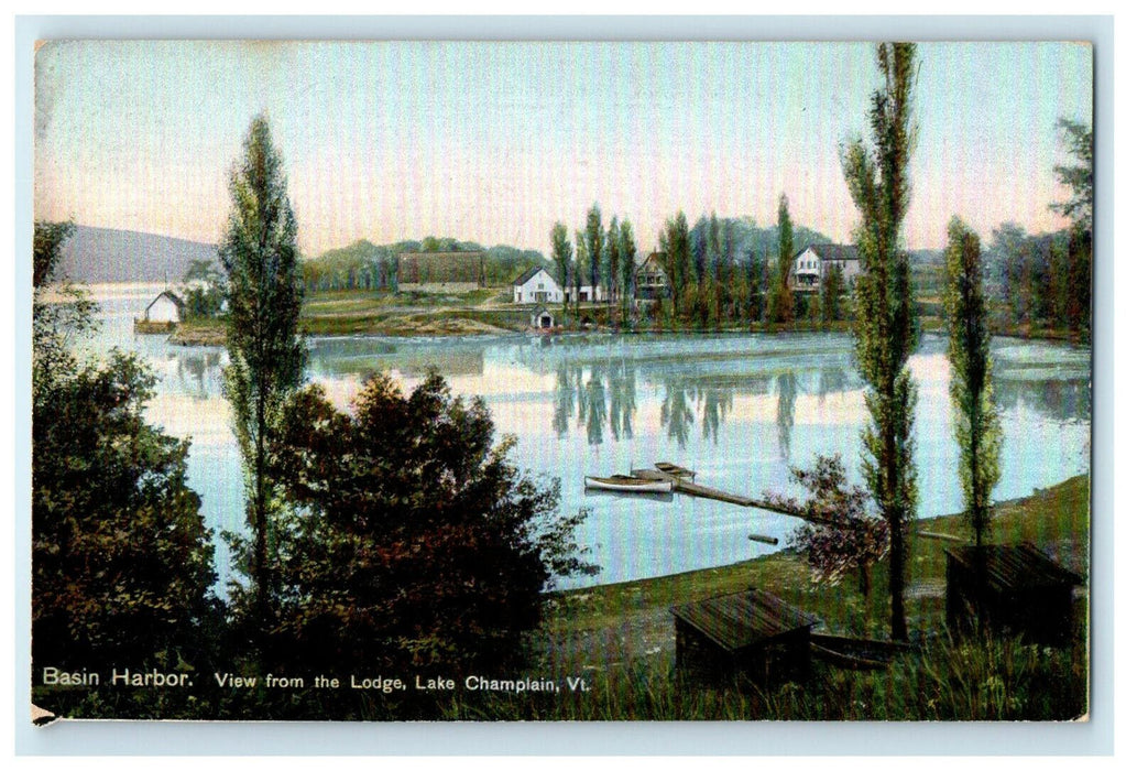 c1910s Basin Harbor, View from the Lodge, Lake Champlain, Vermont Postcard
