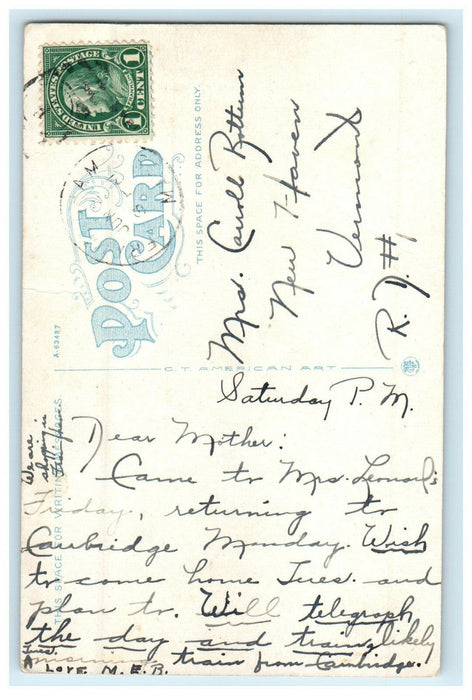 c1940s Lake Waushakum Framingham Massachusetts MA Posted Vintage Postcard