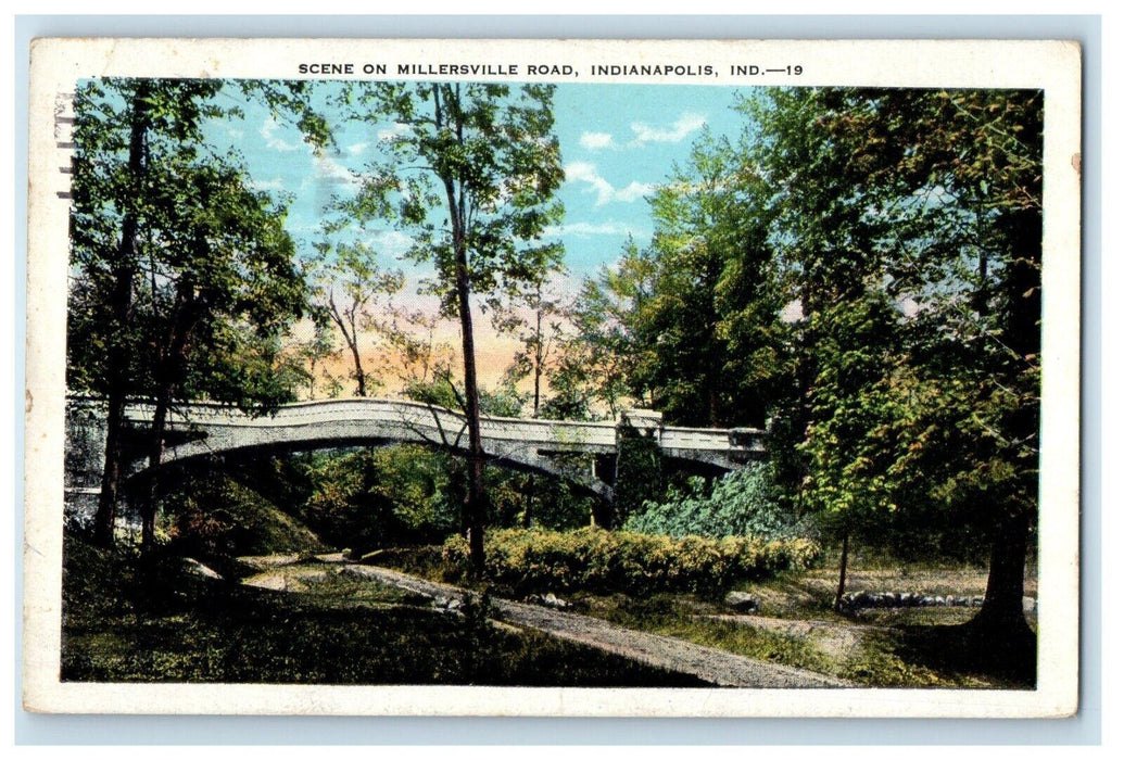 1932 Scene On Millersville Road Indianapolis Indiana IN Posted Vintage Postcard