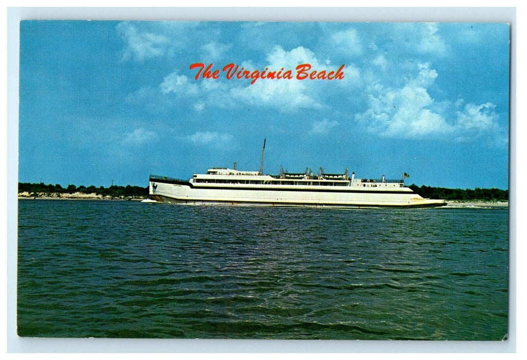 c1950's View Of New Automobile Passenger Ferry The Virginia Beach VA Postcard