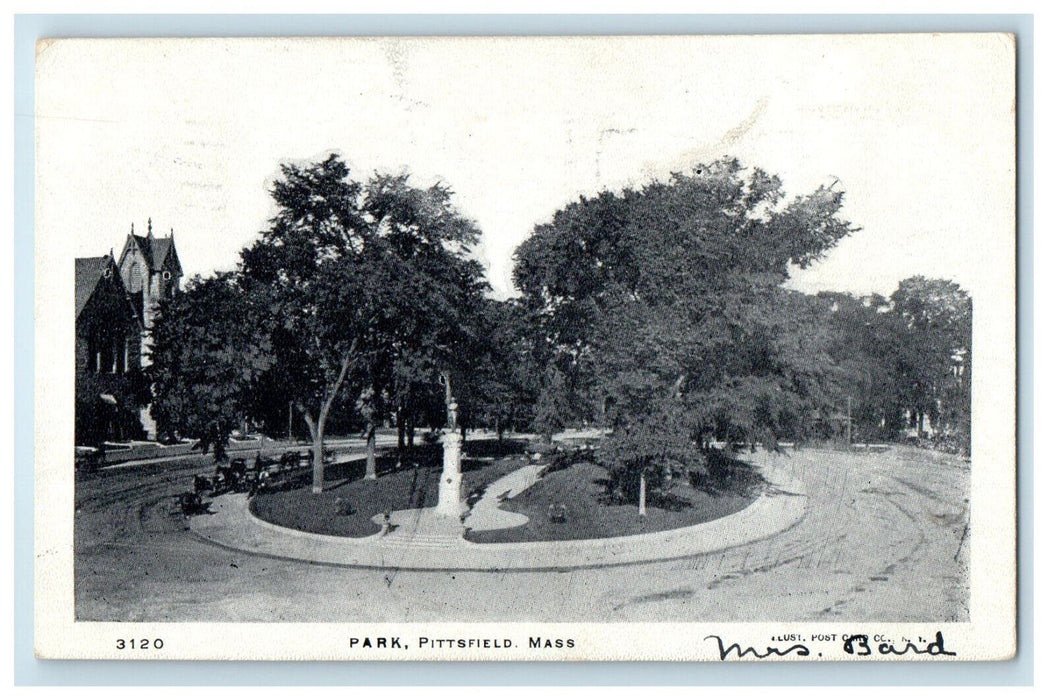 1905 Tree View, Park, Pittsfield Massachusetts MA Posted Antique Postcard