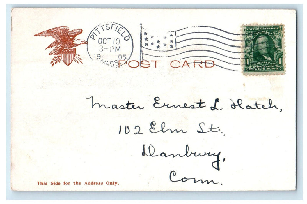 1905 Tree View, Park, Pittsfield Massachusetts MA Posted Antique Postcard