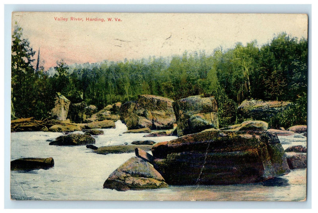 1908 Valley River Harding West Virginia WV Posted Antique Postcard