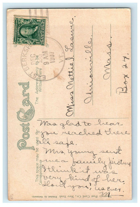 1907 East Berkshire VT Steamers Ticonderoga and Vermont Burlington VT Postcard