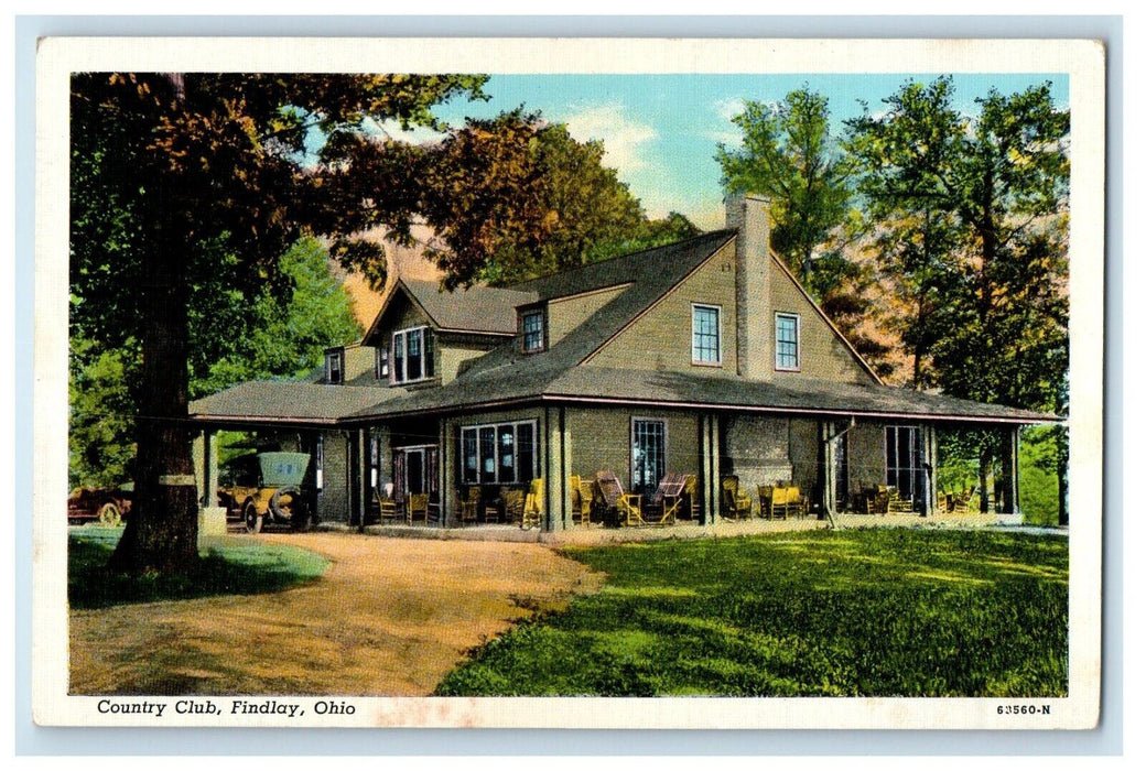 1942 Country Club Findlay Ohio OH Posted Vintage Postcard