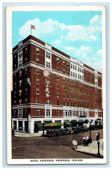 1935 Hotel Anderson Building Cars Anderson Indiana IN Posted Vintage Postcard